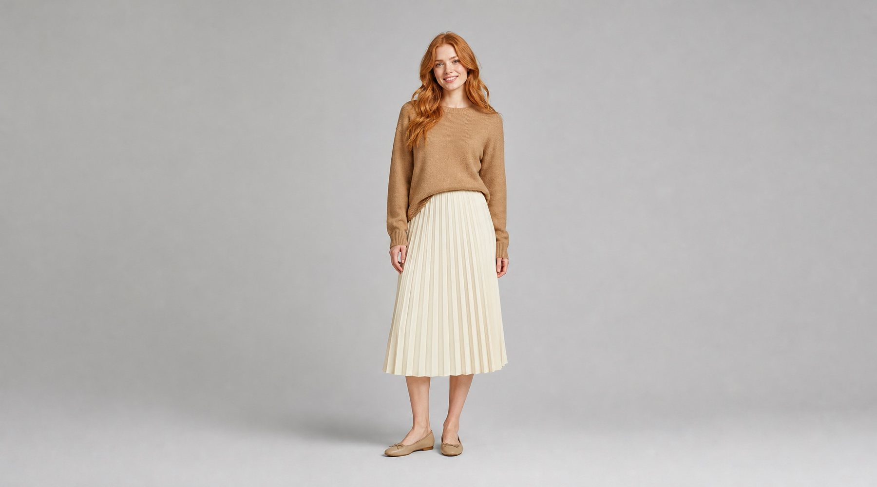Virtual try on for shoppers — knit sweater and midi skirt look